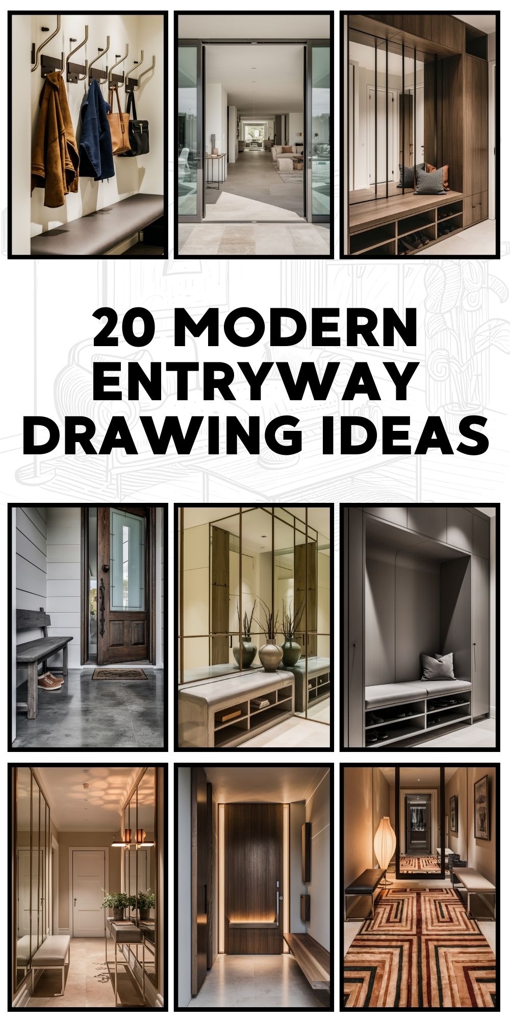 20 Modern Entryway Drawing Ideas