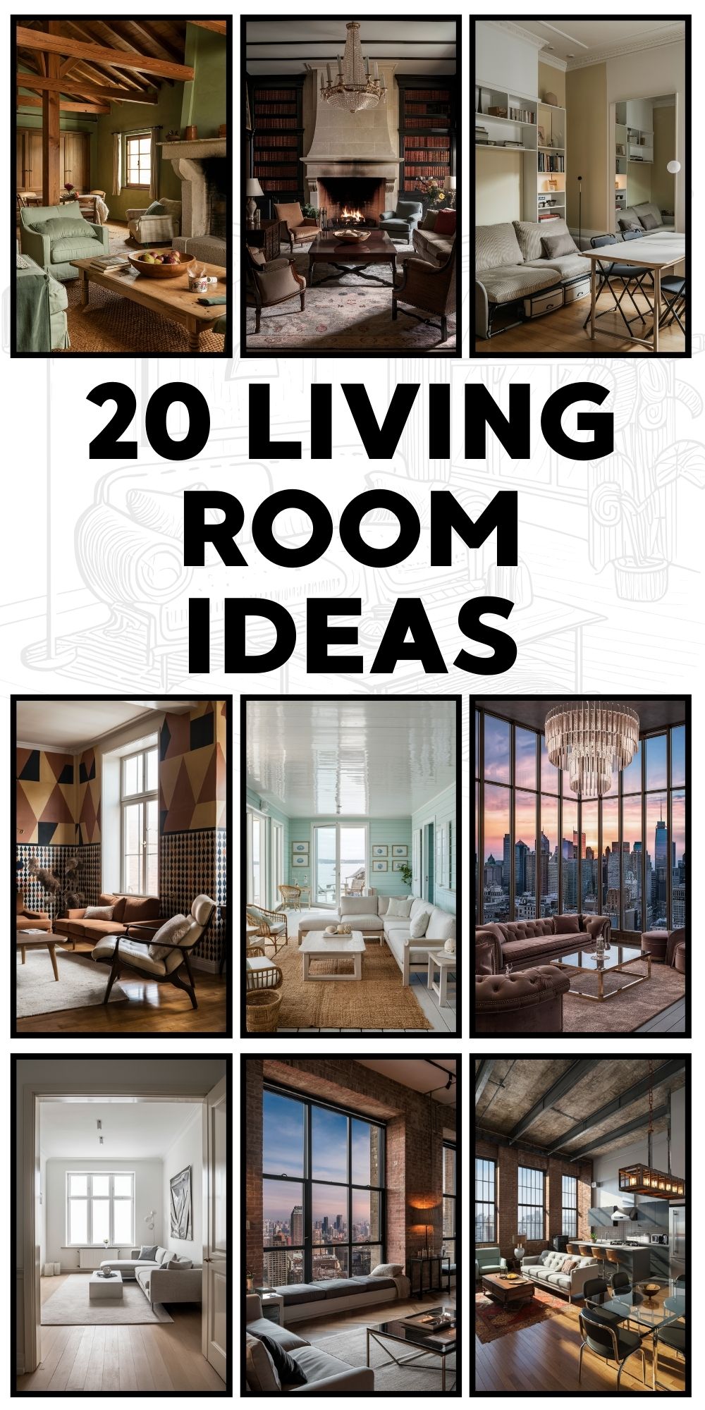 20 Living Room Ideas: A Step-by-Step Drawing Guide