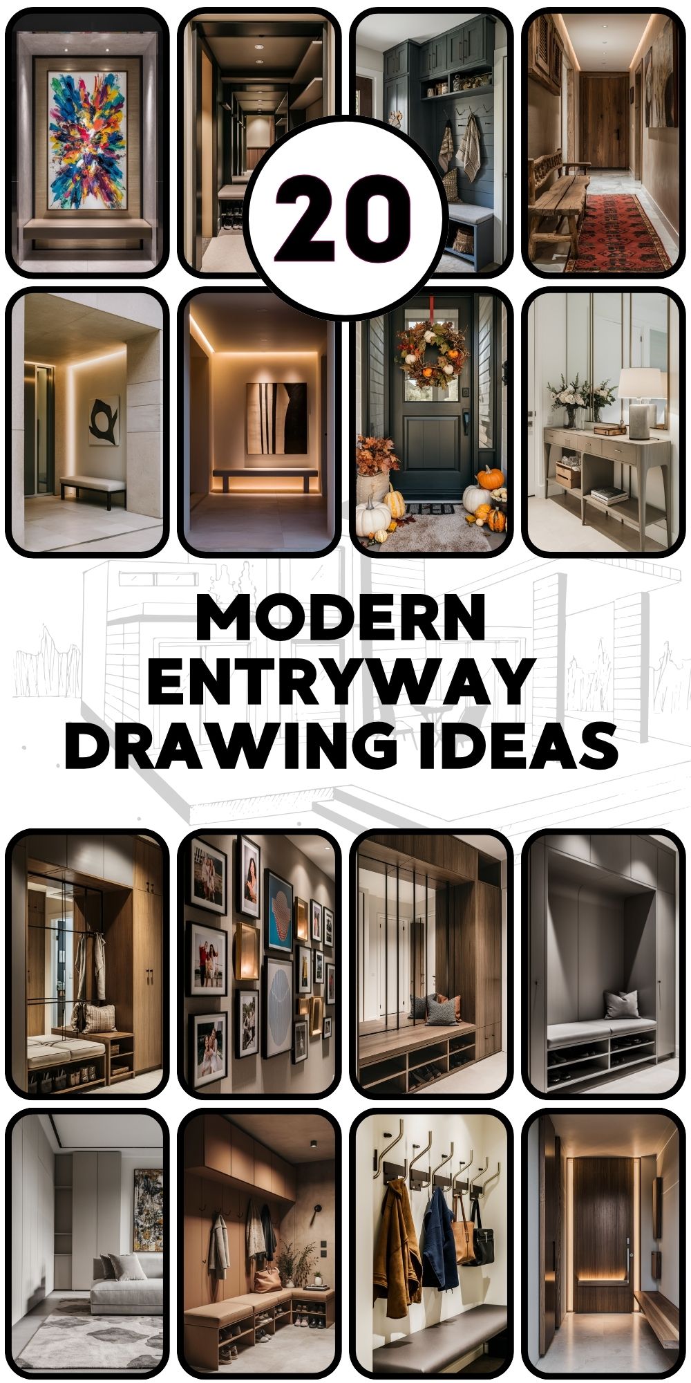 20 Modern Entryway Drawing Ideas