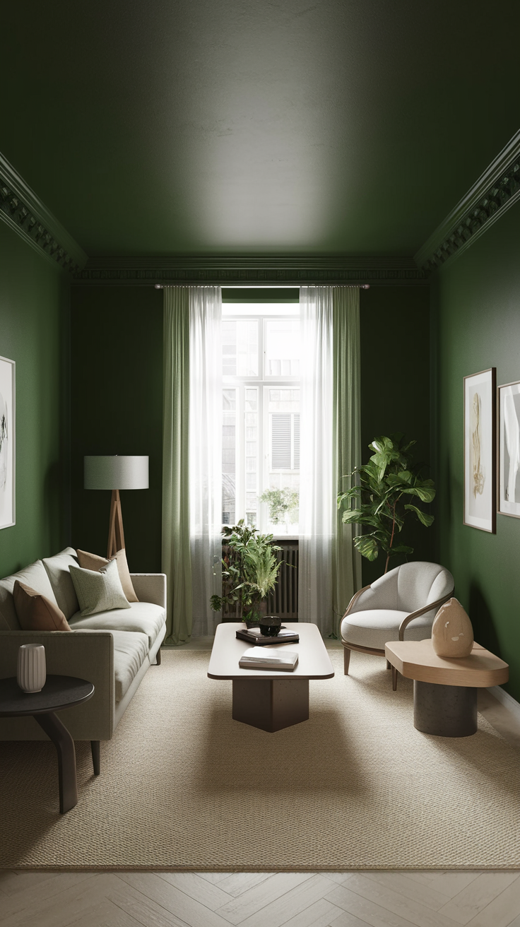 46 Dark Green Living Room Ideas for a Stylish and Cozy Space