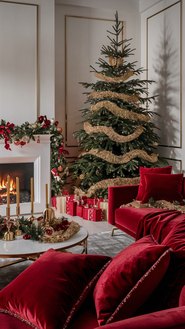 Red Christmas Living Room 25 Ideas