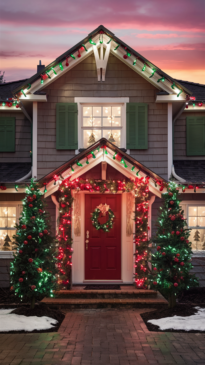 Green and Red Christmas Lights on House 22 Ideas: A Holiday Guide