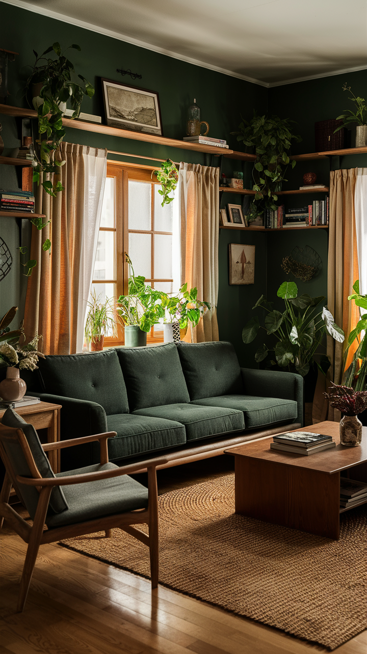 46 Dark Green Living Room Ideas for a Stylish and Cozy Space