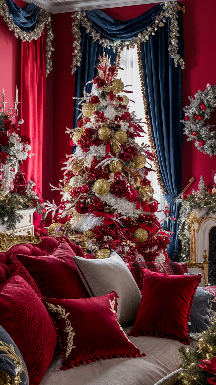 Red Christmas Living Room 25 Ideas