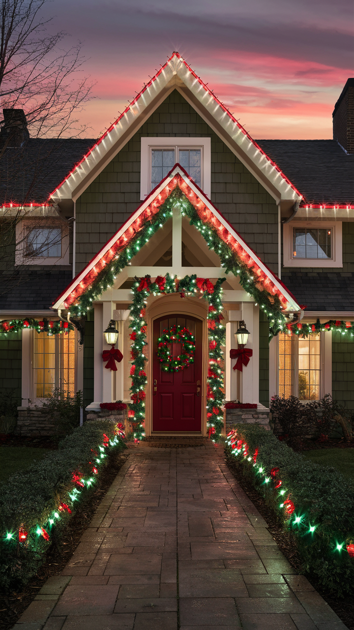 Green and Red Christmas Lights on House 22 Ideas: A Holiday Guide