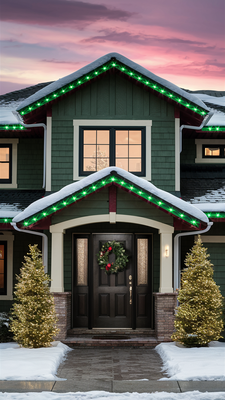 Green and Red Christmas Lights on House 22 Ideas: A Holiday Guide