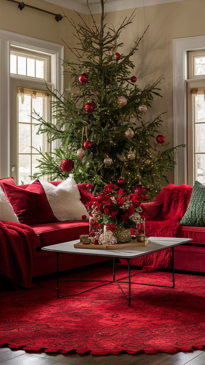 Red Christmas Living Room 25 Ideas