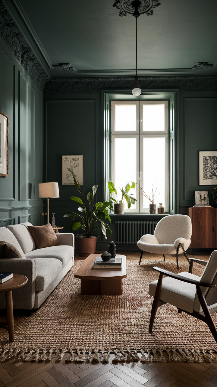 46 Dark Green Living Room Ideas for a Stylish and Cozy Space