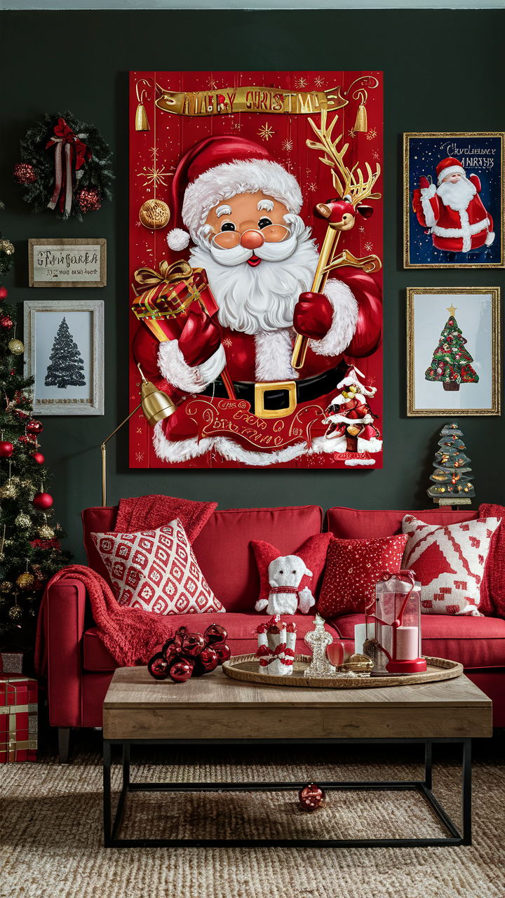 Red Christmas Living Room 25 Ideas