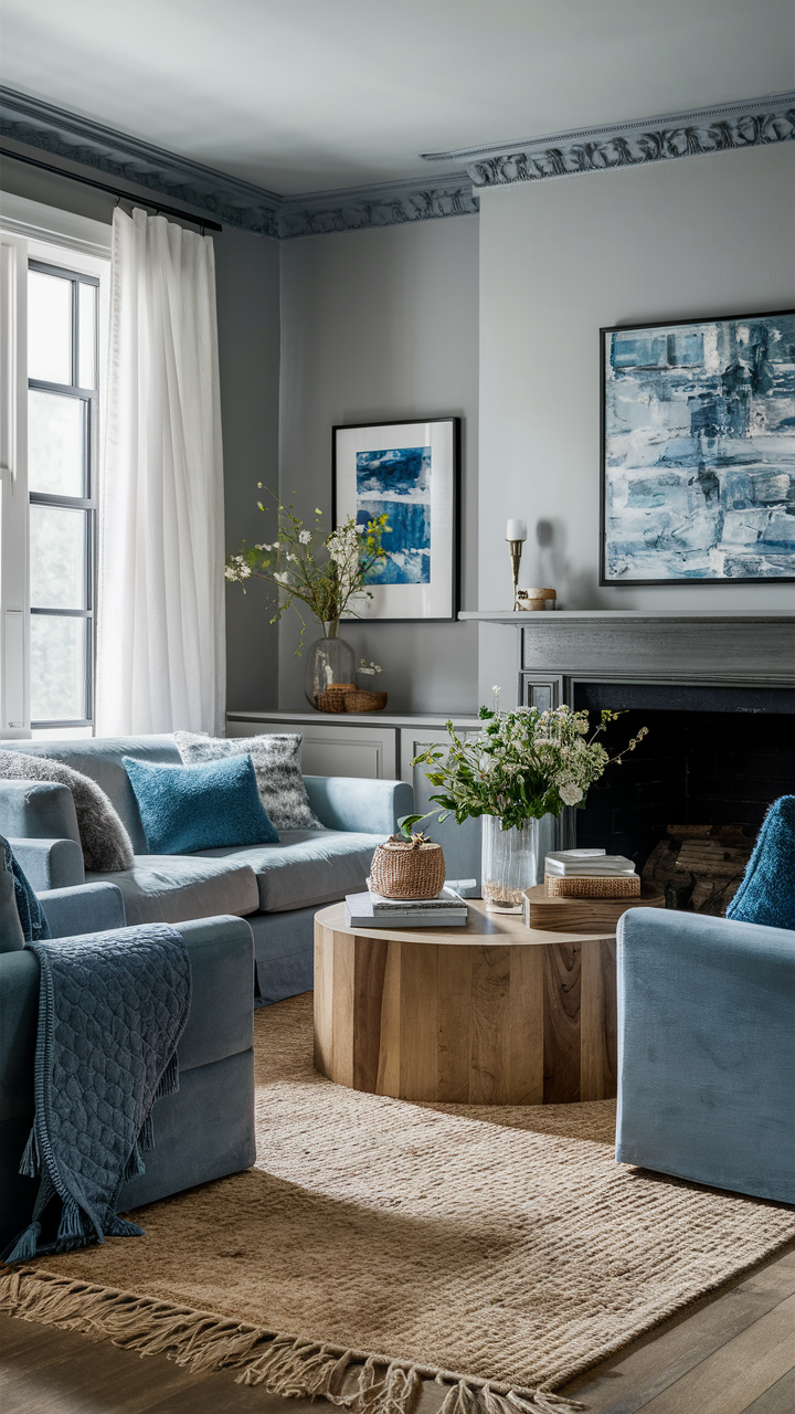 Gray and Blue Living Room 22 Ideas: A Timeless Combination