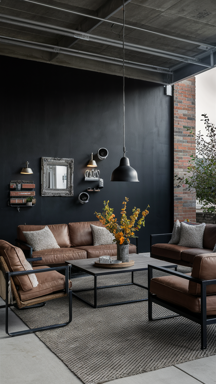 23 Ideas for a Black Accent Wall in Your Living Room