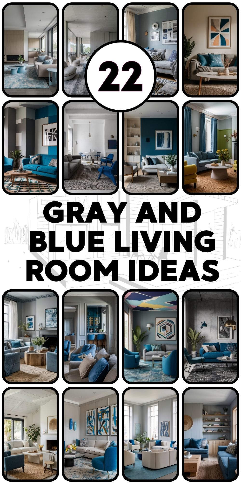 Gray and Blue Living Room 22 Ideas: A Timeless Combination