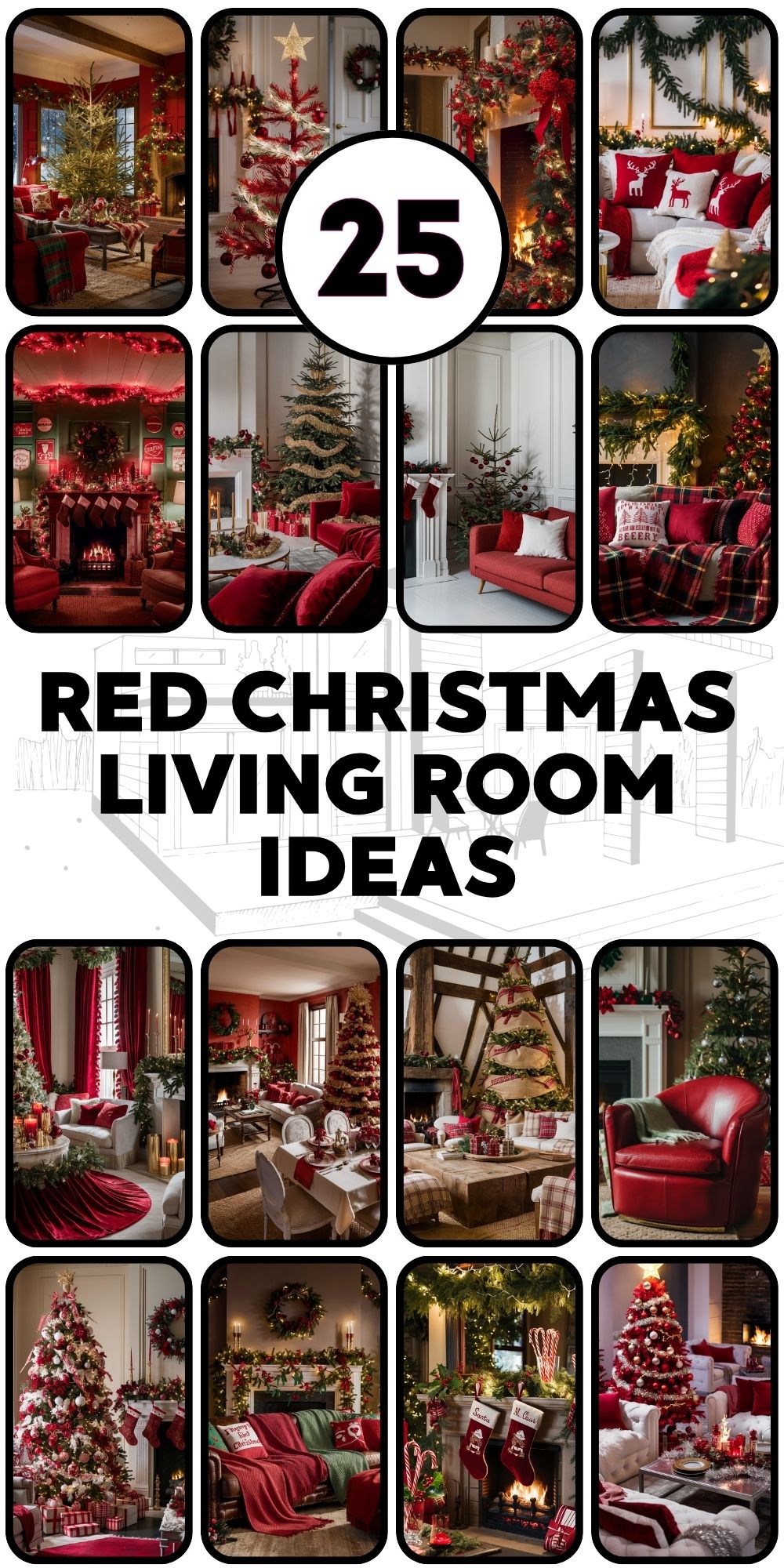 Red Christmas Living Room 25 Ideas