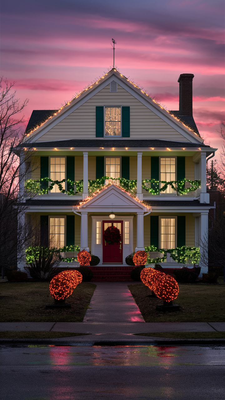 Green and Red Christmas Lights on House 22 Ideas: A Holiday Guide