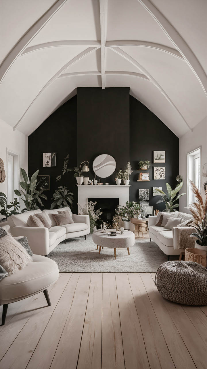 23 Ideas for a Black Accent Wall in Your Living Room