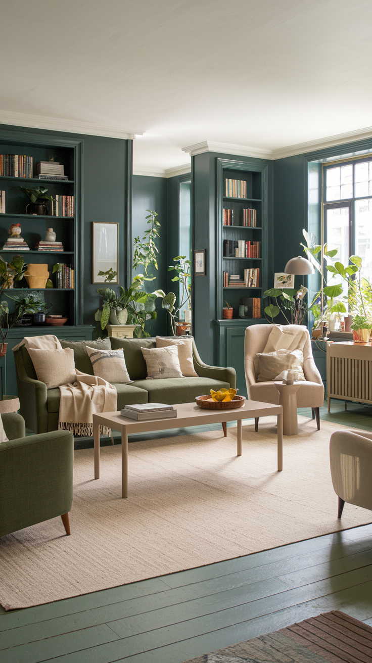 23 Dark Green Living Room Ideas for a Stylish and Cozy Space