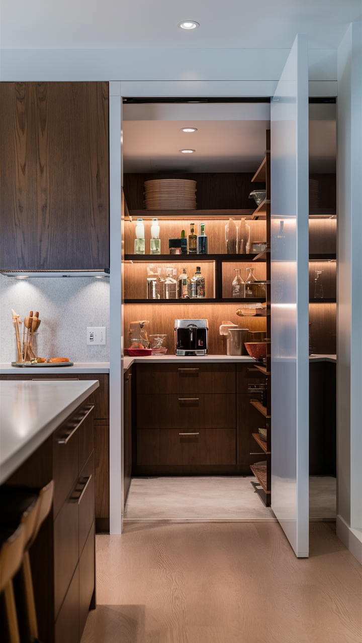 Hidden Pantry 21 Ideas for a Sleek and Organized Kitchen