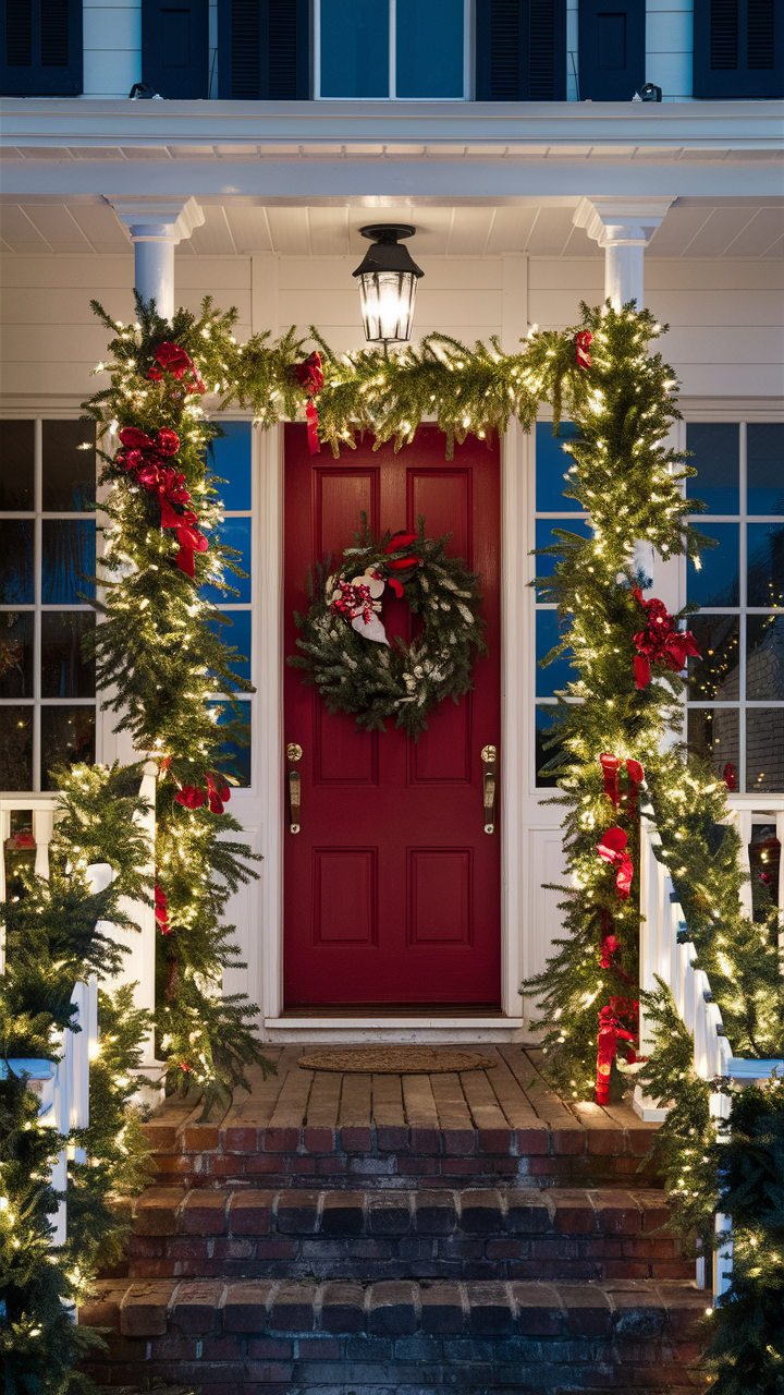 White and Red Christmas Lights Outside: 22 Ideas for Festive Holiday Décor