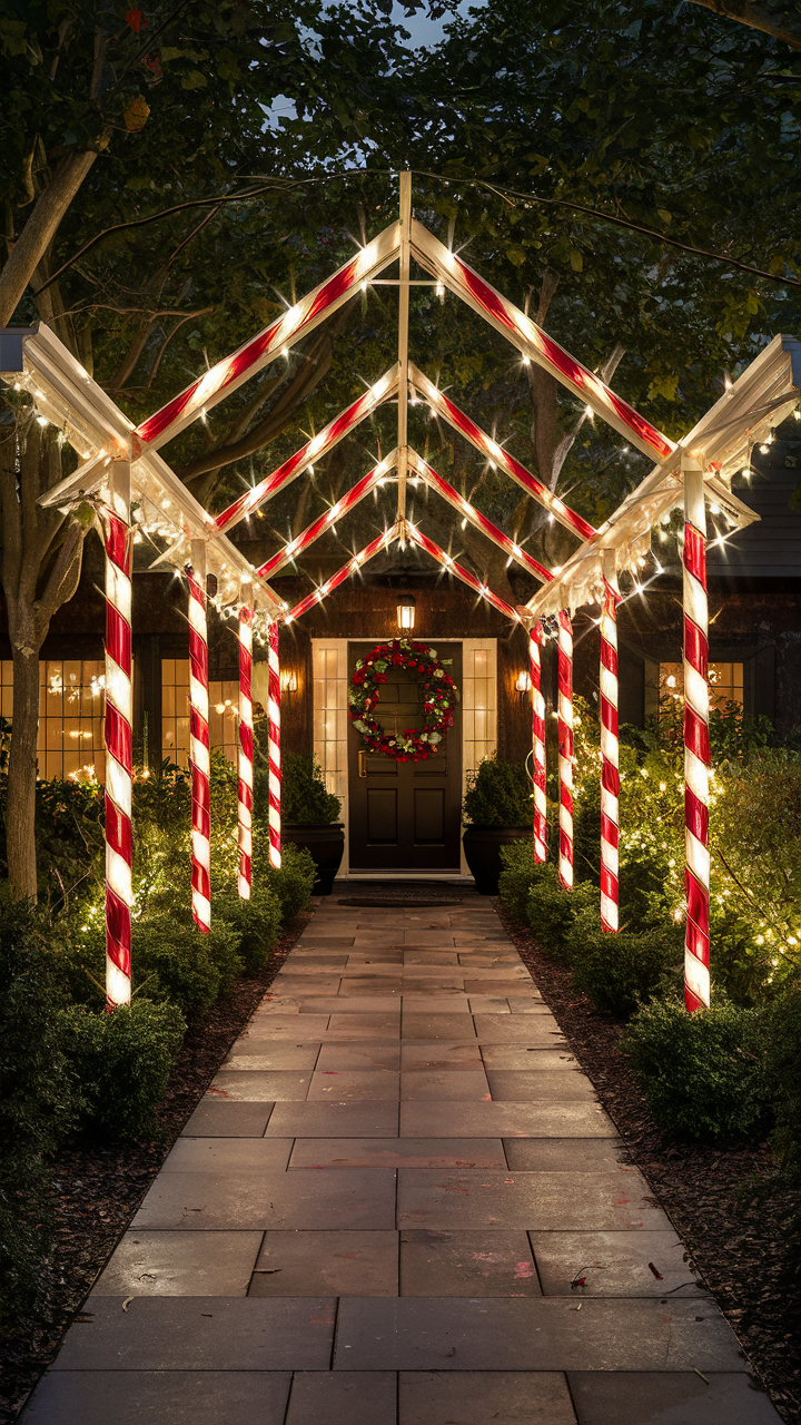 White and Red Christmas Lights Outside: 22 Ideas for Festive Holiday Décor