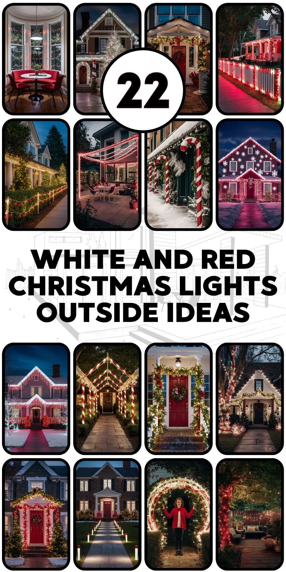 White and Red Christmas Lights Outside: 22 Ideas for Festive Holiday Décor