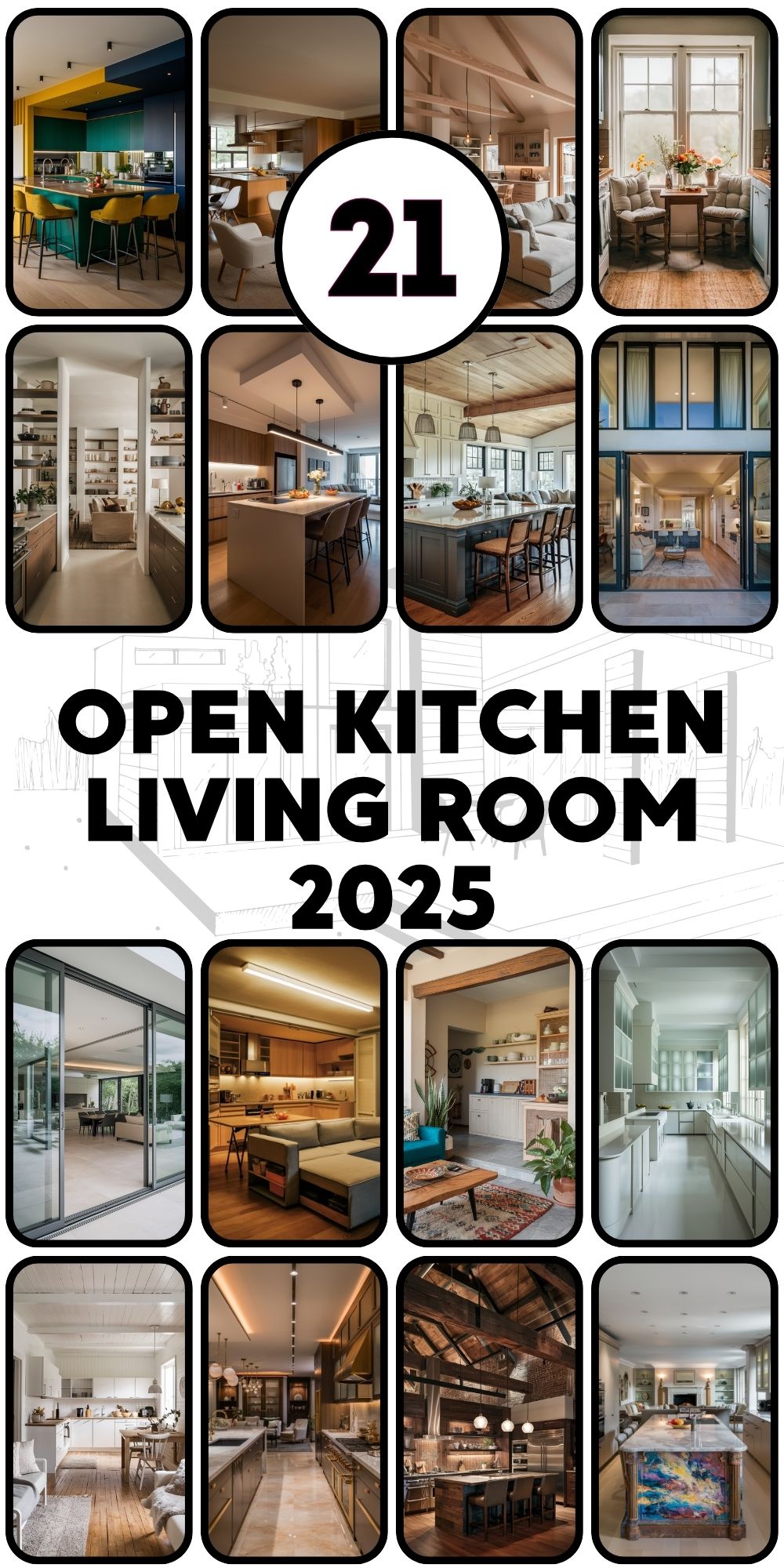 Open Kitchen Living Room 2025: Design Trends and 21 Ideas