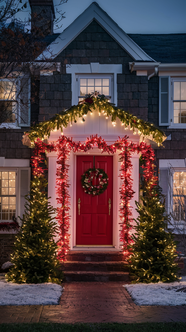 White and Red Christmas Lights Outside: 22 Ideas for Festive Holiday Décor