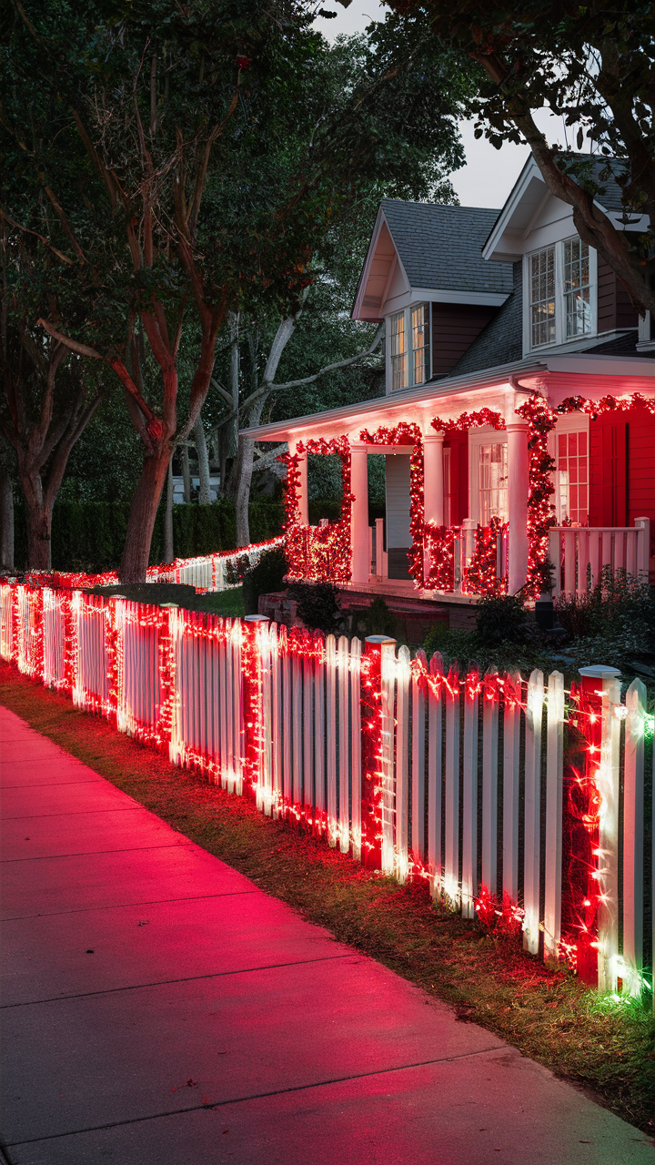 White and Red Christmas Lights Outside: 22 Ideas for Festive Holiday Décor