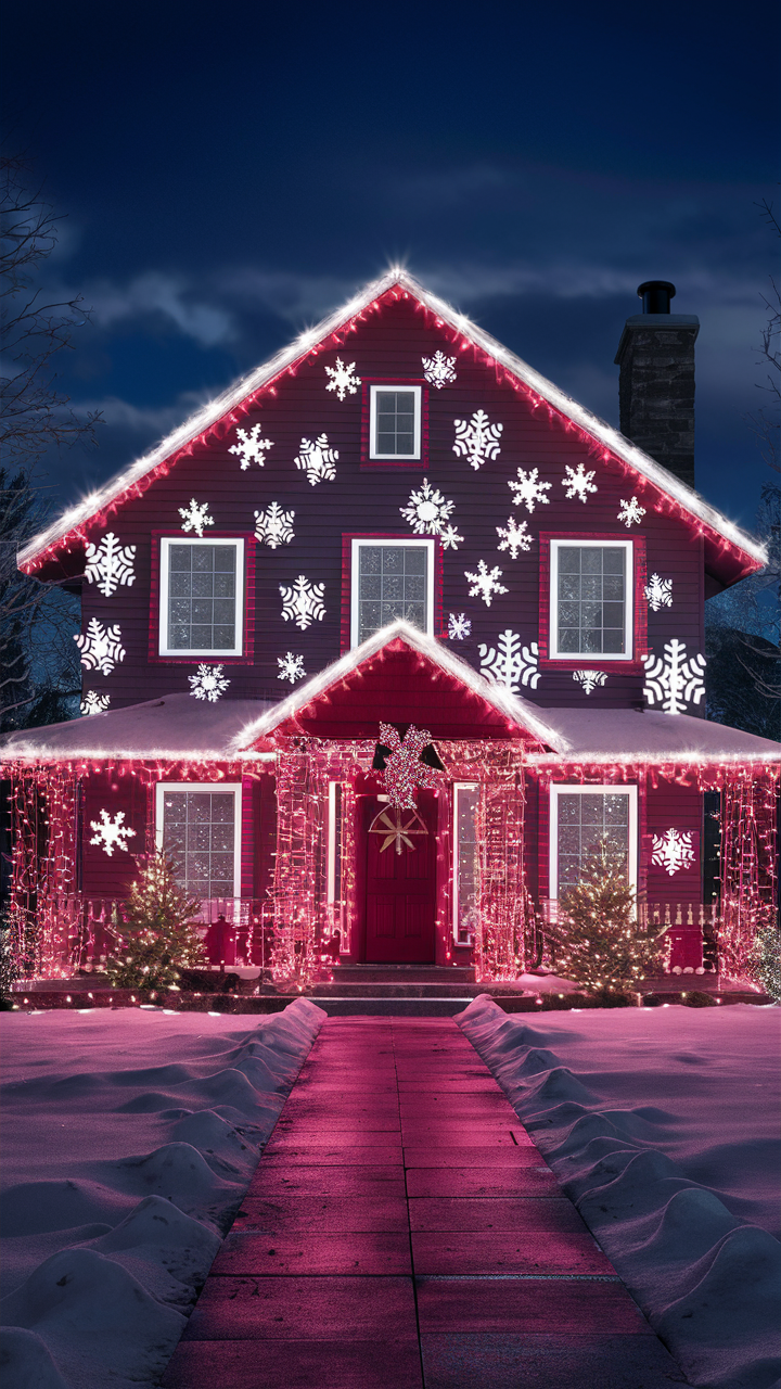 White and Red Christmas Lights Outside: 22 Ideas for Festive Holiday Décor