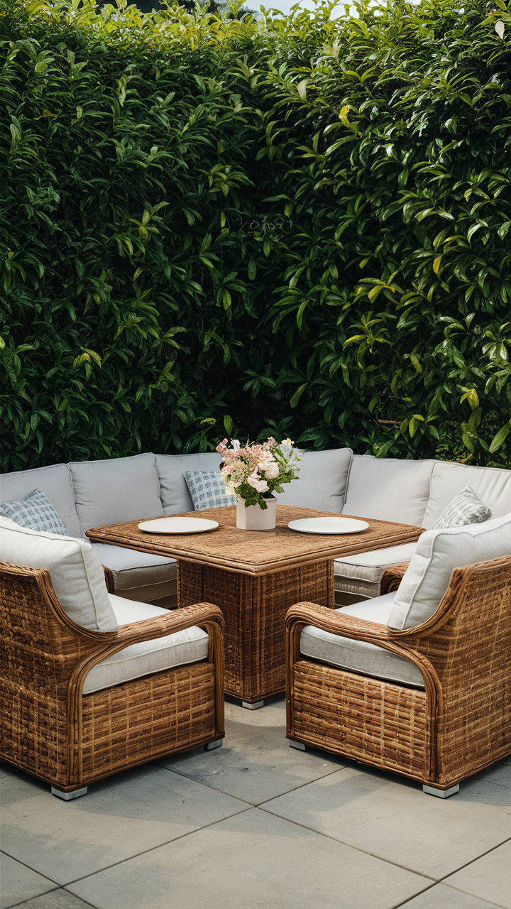 Outdoor Dining Set: Table, Chair, and Sofa