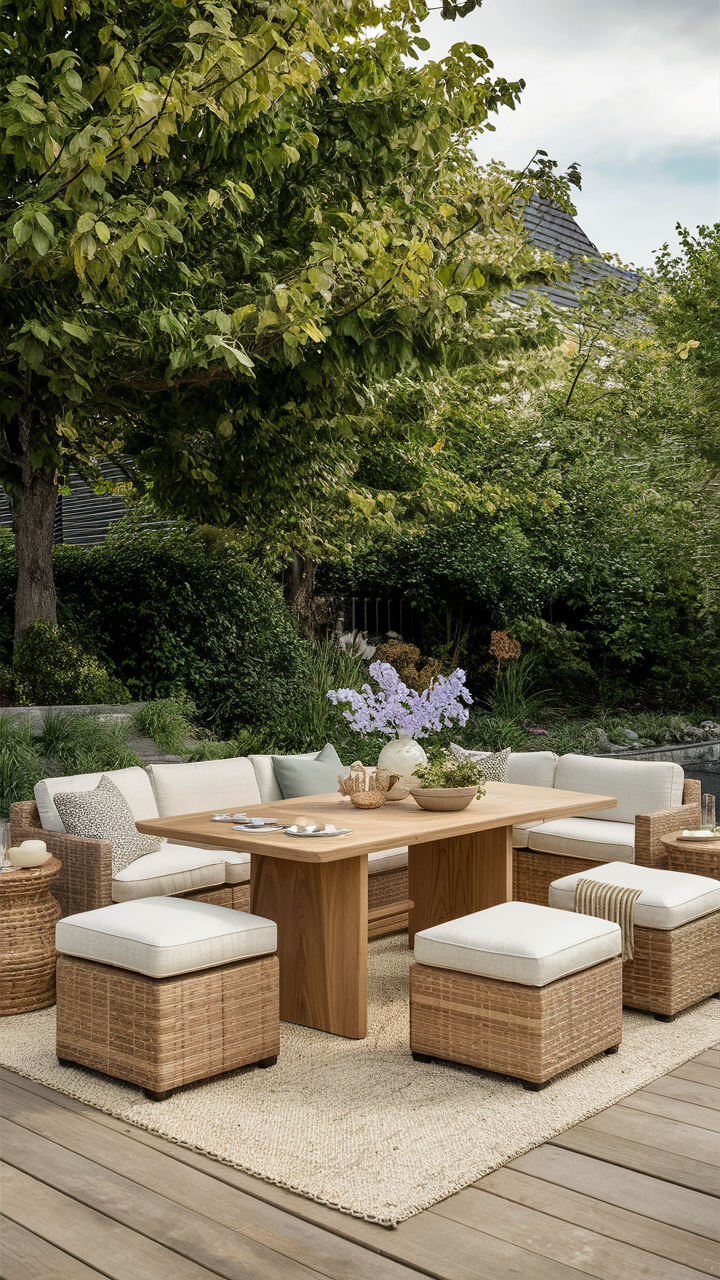 Outdoor Dining Set: Table, Chair, and Sofa