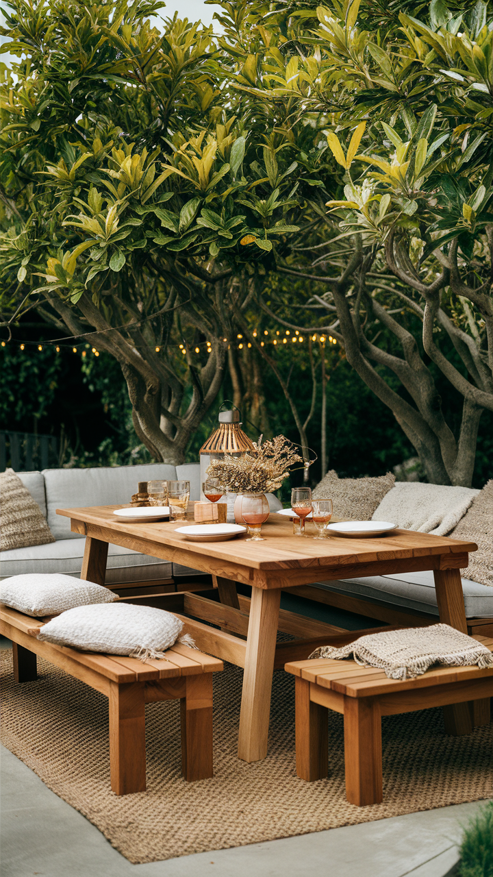 Outdoor Dining Set: Table, Chair, and Sofa