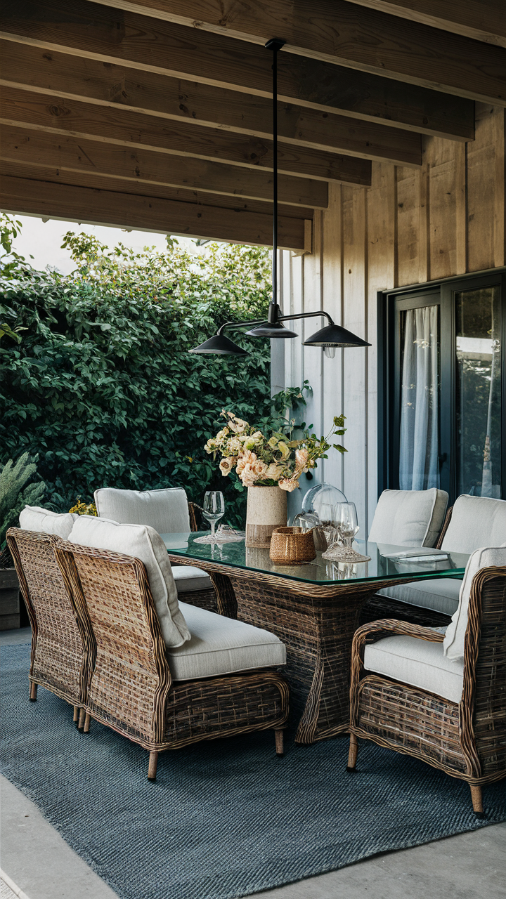 Outdoor Dining Set: Table, Chair, and Sofa