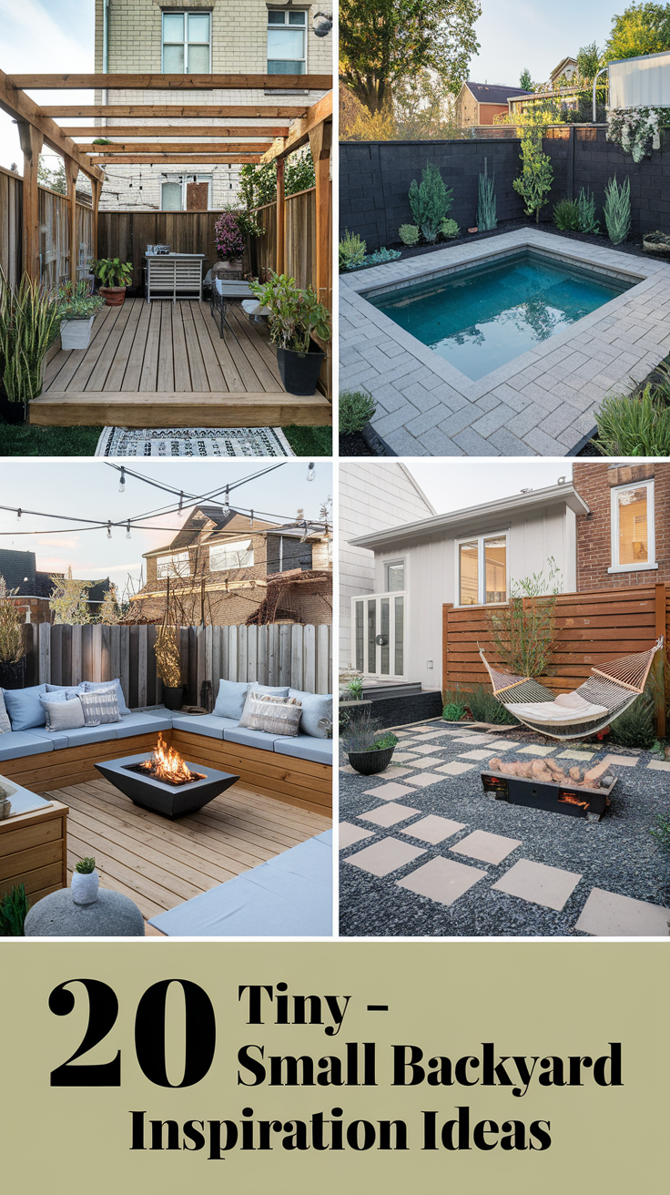 Tiny - Small Backyard Inspiration 20 Ideas