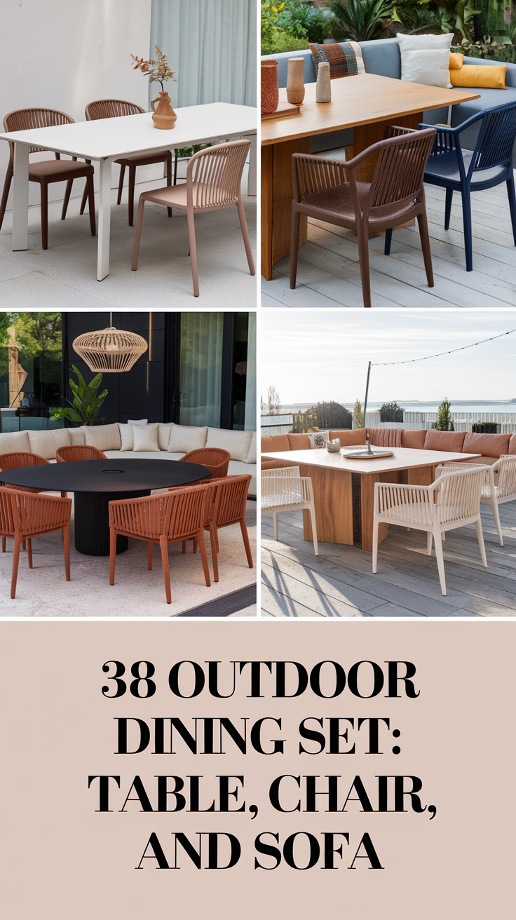 Outdoor Dining Set: Table, Chair, and Sofa