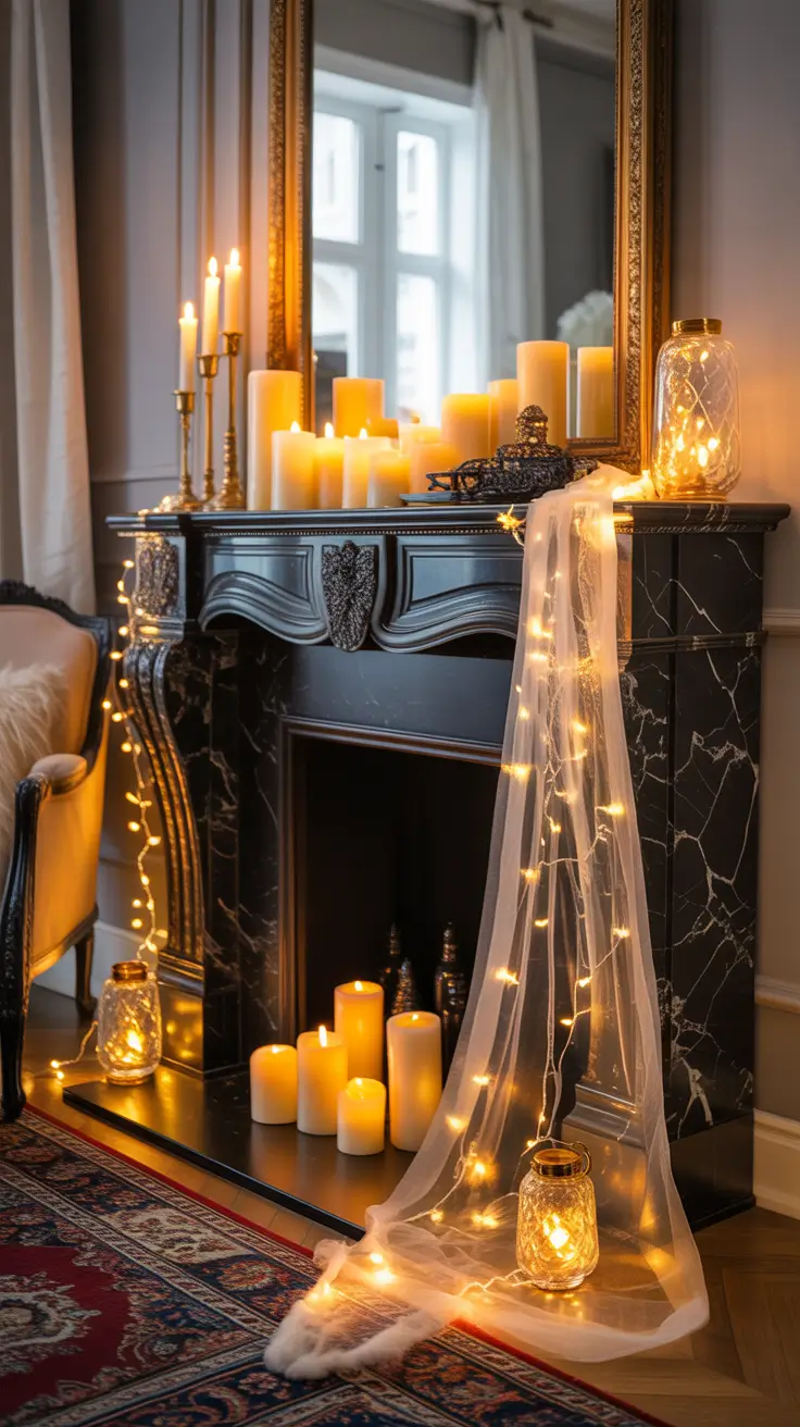 Halloween Mantle Ideas 2025: Stylish, Cute, Elegant & Gothic Inspiration