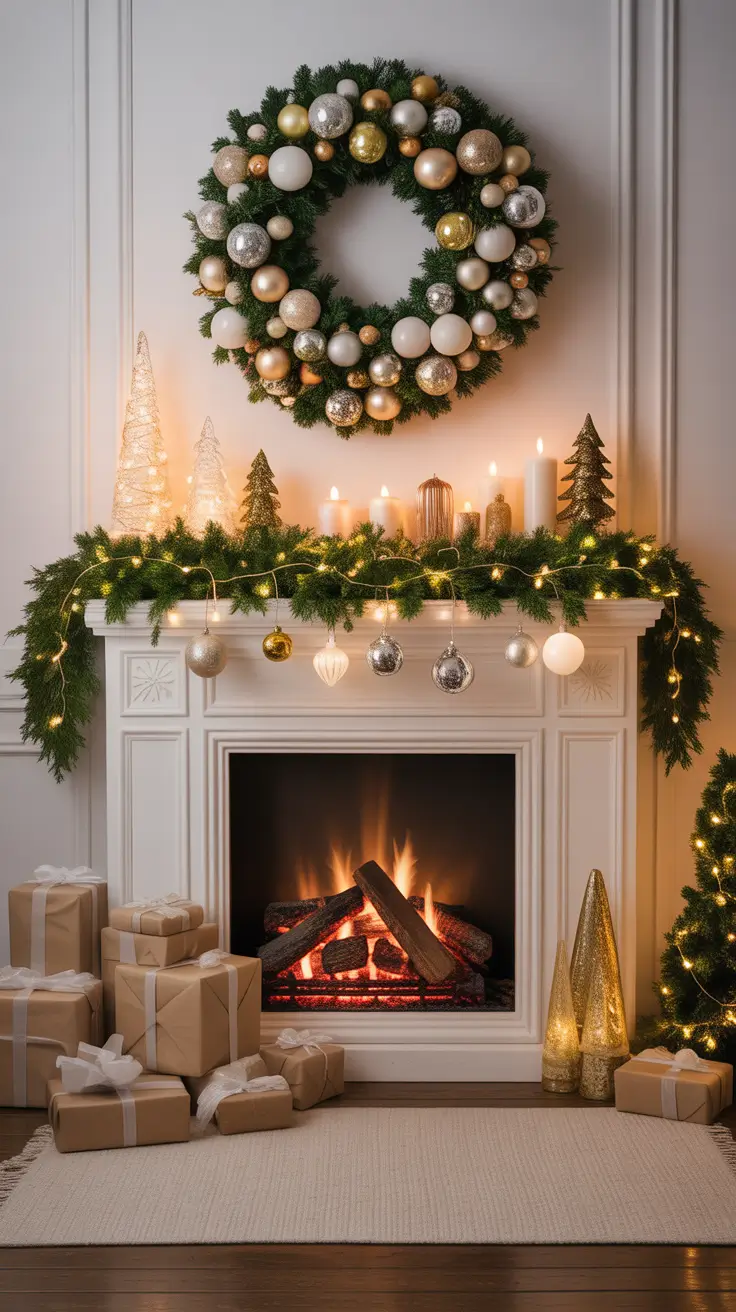 29 Christmas Fireplace Decor Ideas 2025: Elegant Mantel Decorating & Cozy Living Room Inspirations
