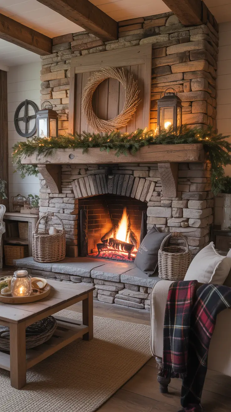 29 Christmas Fireplace Decor Ideas 2025: Elegant Mantel Decorating & Cozy Living Room Inspirations