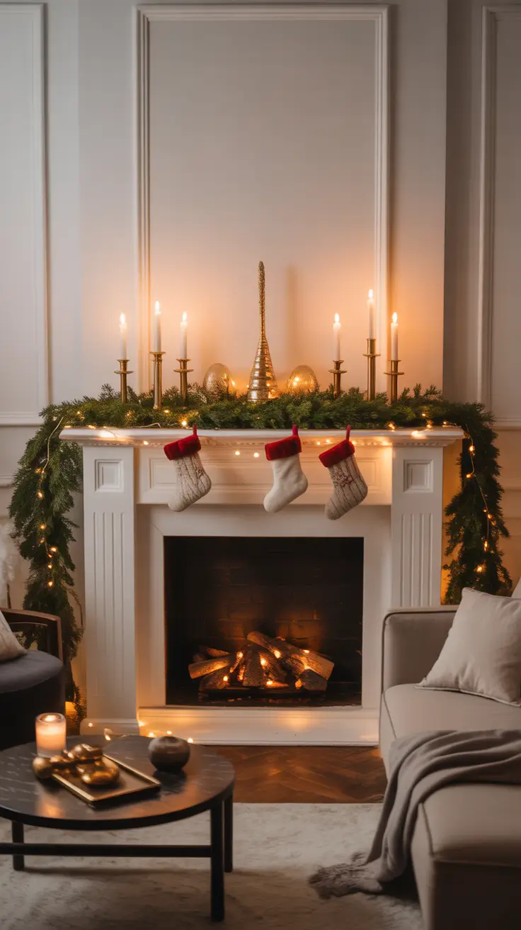 29 Christmas Fireplace Decor Ideas 2025: Elegant Mantel Decorating & Cozy Living Room Inspirations