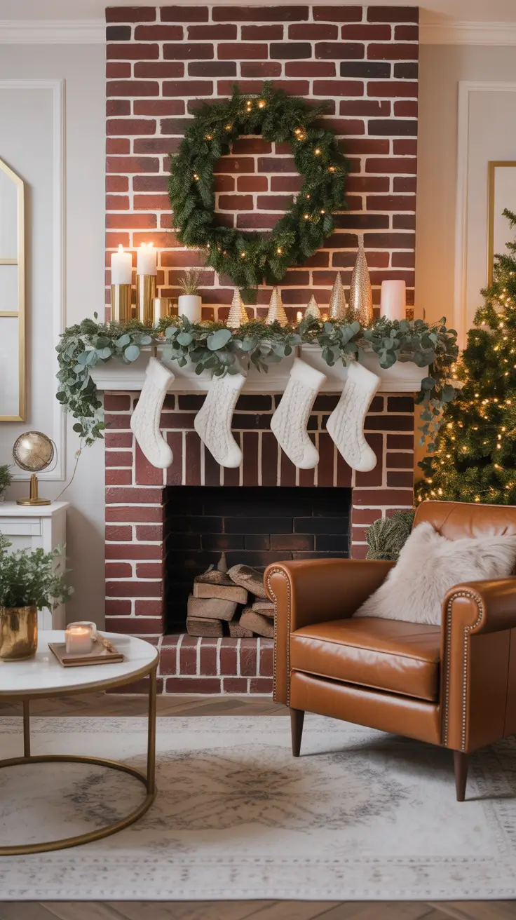 29 Christmas Fireplace Decor Ideas 2025: Elegant Mantel Decorating & Cozy Living Room Inspirations