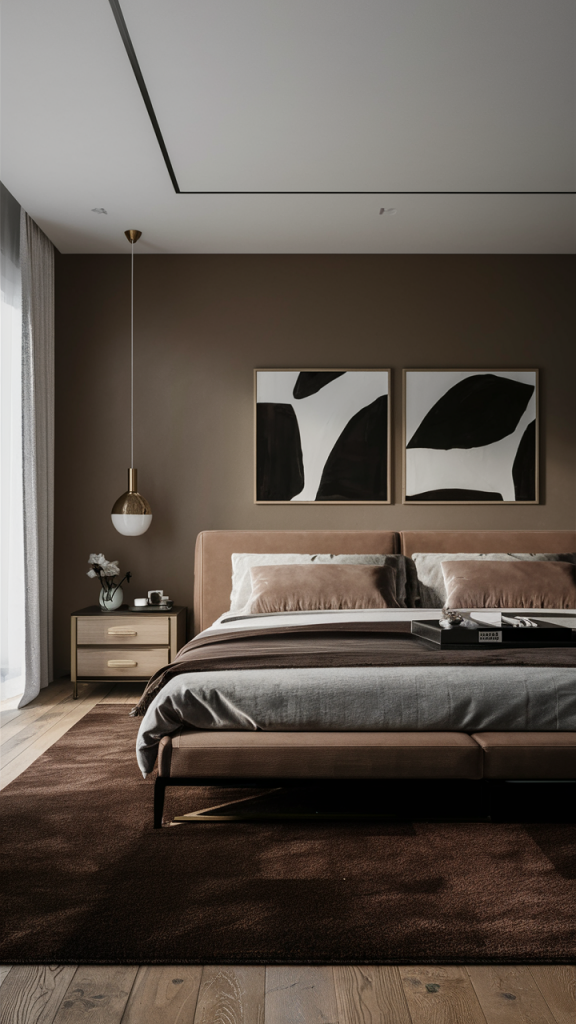 44 Cozy and Modern Brown Bedroom Ideas Aesthetic Designs with Dark