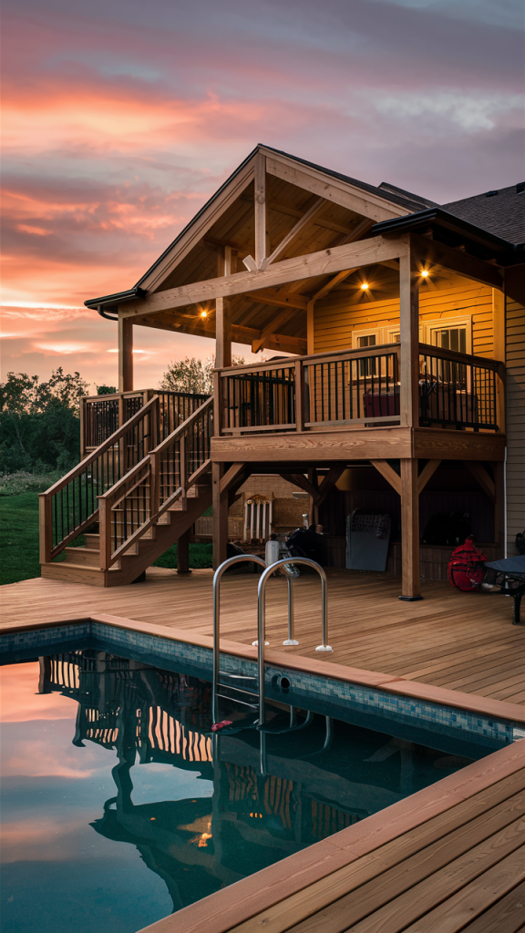 Image result for 21 Deck Ideas for Above Ground Pools: Stylish & Budget-Friendly Designs