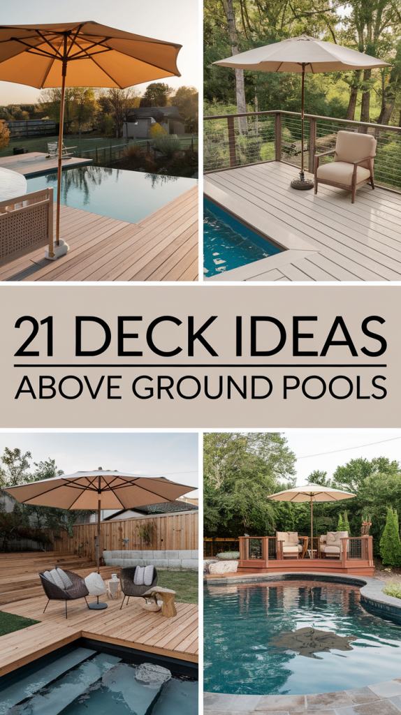Curated visual reference: Above Ground Pool Deck Design For Budget Friendly Reference: 21 Deck Ideas For Above Ground Pools Stylish Budget Friendly